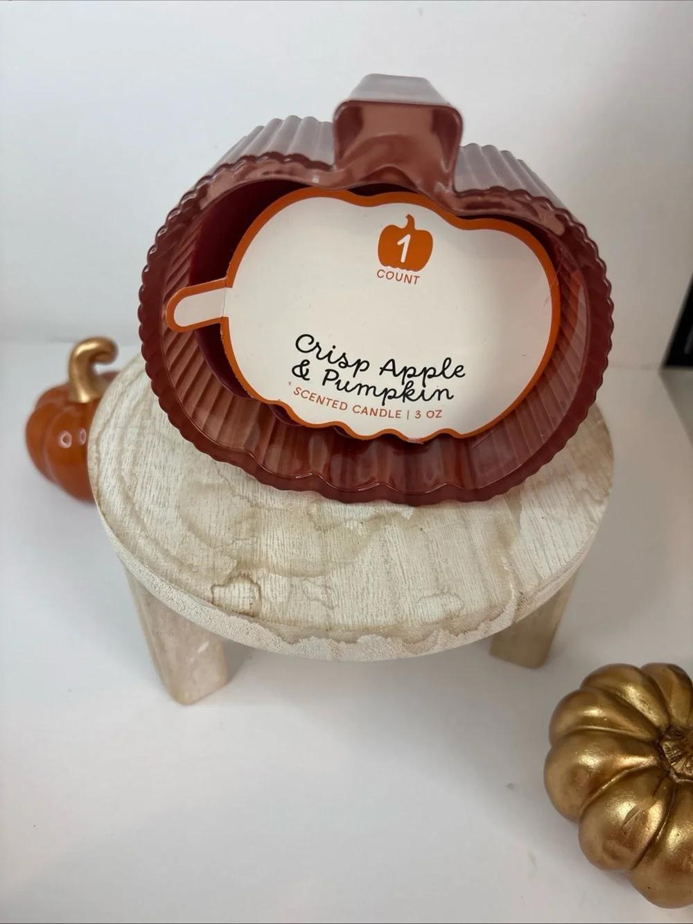 Target Pumpkin Wax Melts - Orange, Brown, White, Gold Accents